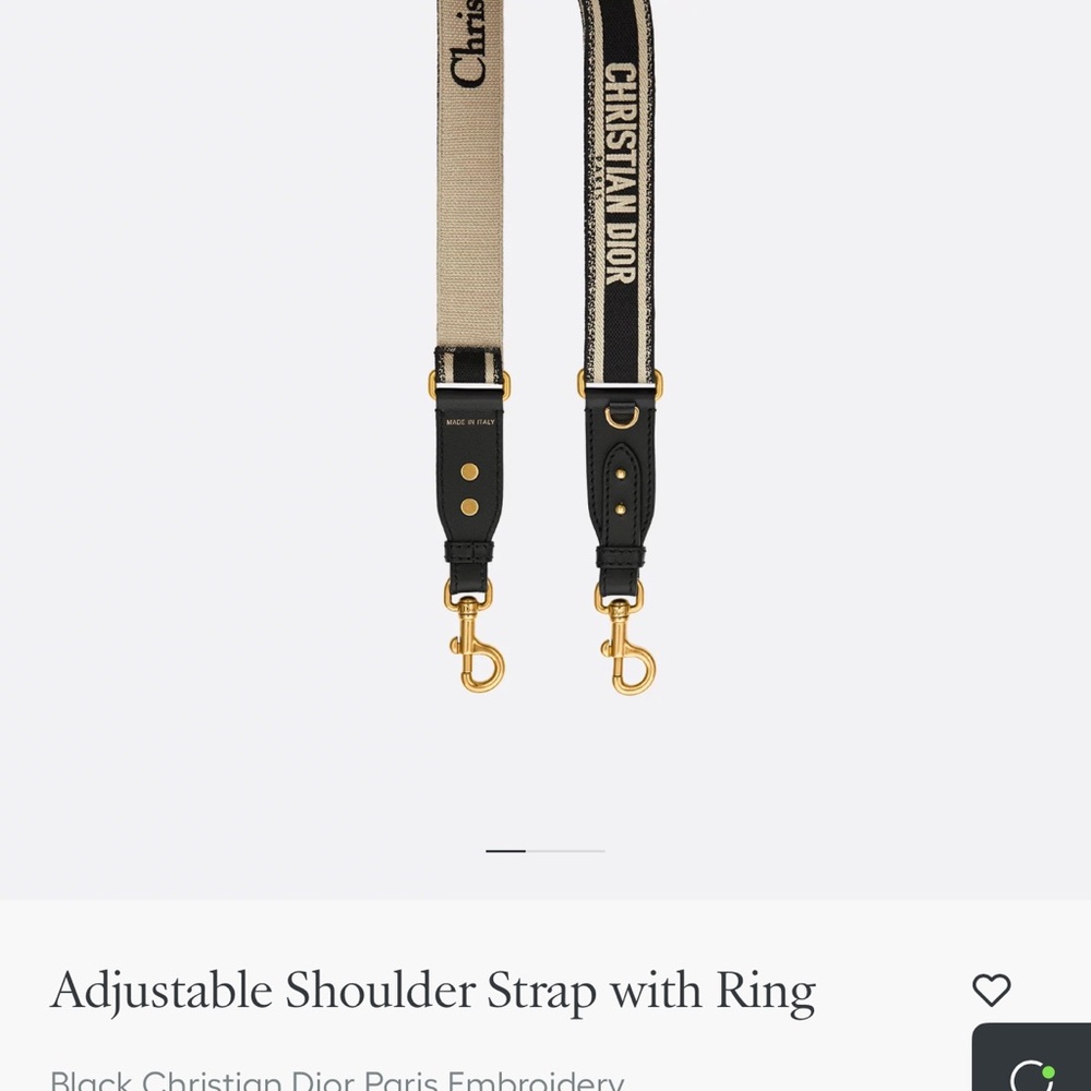 Dior Black and Tan Adjustable Shoulder Strap